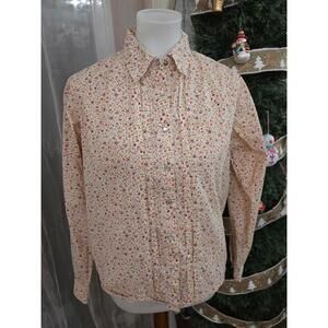 Floral Chic 100% natural women button up top size s
